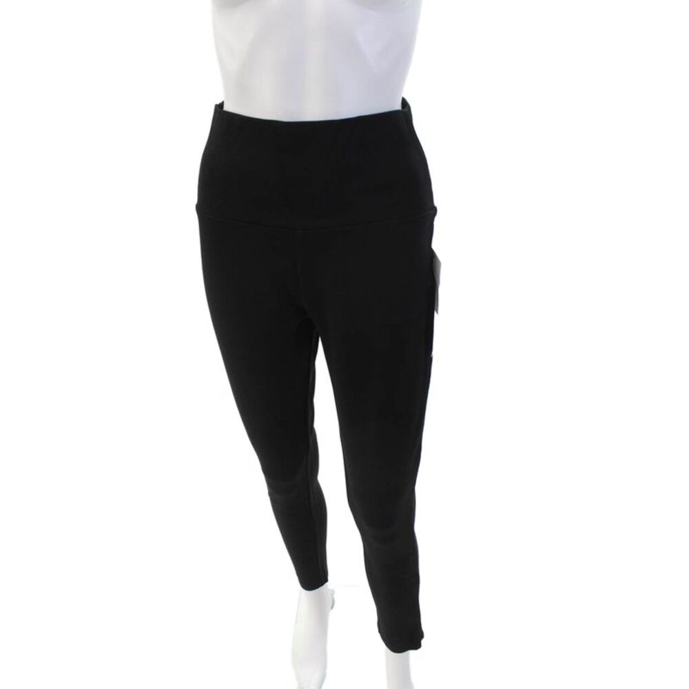 Plush Womens High-Waist Slim Pants with Zippers - Black Size M